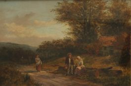 H Clements Rural Scene Oil on canvas Signed and inscribed,