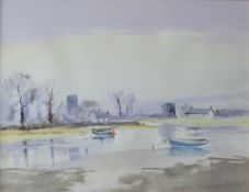 Sue McDonagh East Angle Bay Watercolour Signed and label verso 49 x 64cm