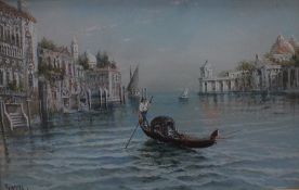 Gianni Grand Canal, Venice Watercolour Signed 30 x 47cm Together with another of The Kings Palace,