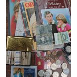 Royalty related magazines, coins,