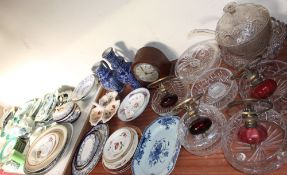 A Meissen porcelain jug, together with assorted porcelain plates, painted dessert set,