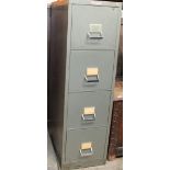 A Remington Rand 4 drawer filing cabinet