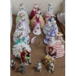 A Royal Worcester figure Lady Charlotte, together with other Royal Worcester figures,