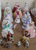 A Royal Worcester figure Lady Charlotte, together with other Royal Worcester figures,