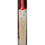 A Matthew Maynard bat signed by Glamorgan and Derbyshire and a Royal Doulton figure together with a
