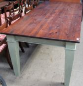 A large painted pine refectory table
