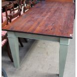 A large painted pine refectory table