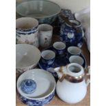 A Meissen porcelain cream jug together with Chinese mugs and other oriental porcelain