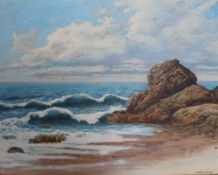 Peter Wood Seascape Oil on canvas Together with another oil and print