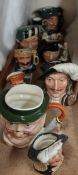 Assorted Royal Doulton character jugs including Athos, Tan o'Shanter, The Falconer,