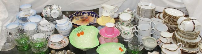 A Royal Albert Clarence pattern part tea and dinner set together with an Aynsley part tea set,