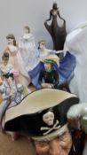 A Royal Doulton character jug and assorted figures