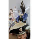 A Royal Doulton character jug and assorted figures