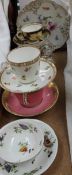 Assorted cabinet cups and saucers,