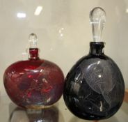 A pair of glass scent bottles