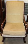 A Parker knoll upholstered rocking chair