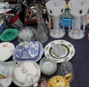 ***Unfortunately this lot has been withdrawn from sale*** A pair of opaque glass table lustres