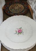 A set of six Spode's Jewel Billinsley Rose pattern plates together with a pottery plate with