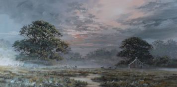 Allan Morgan A landscape scene Together with teddy bear prints and other pictures