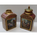 A pair of Vienna style tea caddies painted with "Venus,