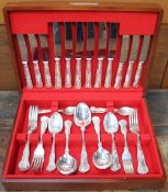 A cased electroplated Kings pattern part flatware service