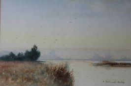 H Dolland Hulke A river scene Watercolour Signed Together with a large quantity of paintings and