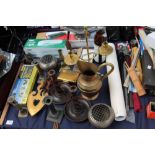 An Emperor E Boosey & Hawkes flute together with lead soldiers, toy cars, slides, camera lenses,