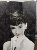 An Audrey Hepburn three fold screen