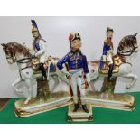 Three continental figures of soldiers including Soult,