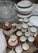 A Royal Doulton Sherbrooke pattern part dinner and coffee set together with a Meakin part coffee