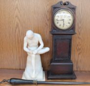 A miniature longcase clock,