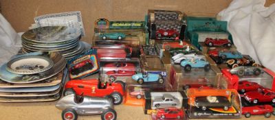 A Schucco Studio model car, together with Crescent Toys cars, Dinky Toys cars, Matchbox cars etc,