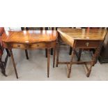 A 20th century mahogany hall table together with an oak hall table