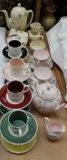 A Royal Doulton The Coppice pattern part coffee set together with Susie Cooper coffee cans and