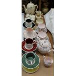 A Royal Doulton The Coppice pattern part coffee set together with Susie Cooper coffee cans and