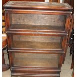 A 20th century oak three section bookcase