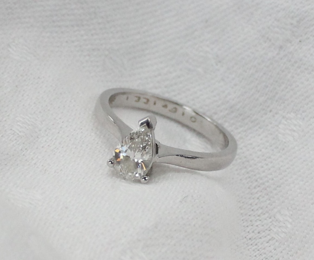 A pear shaped diamond ring,