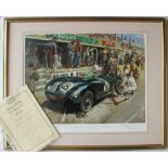 After Terence Cuneo Jaguar Pit Stop, Le Mans, 1953 A limited edition print No.