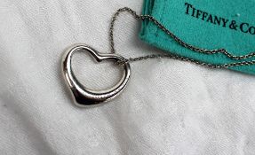 ***WITHDRAWN***A Elsa Peretti for Tiffany silver heart shaped pendant,