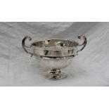 A George V silver twin handled sugar basin,