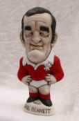 A Grogg Shop pottery Grogg of Phil Bennett, in a Wales jersey, No.