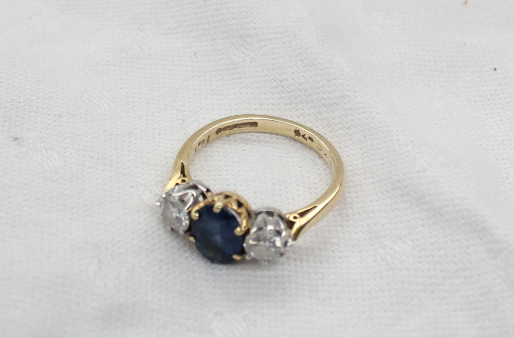 A sapphire and diamond ring, - Image 4 of 5