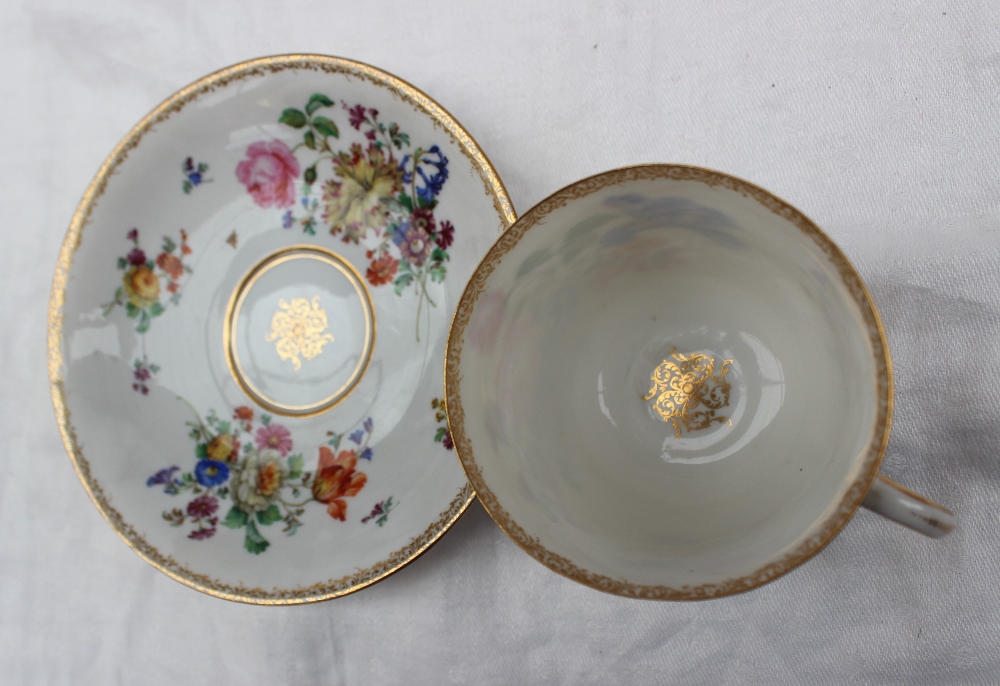 A Meissen porcelain 'Fuchs' pattern teacup and saucer, - Image 4 of 4