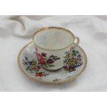 A Meissen porcelain 'Fuchs' pattern teacup and saucer,
