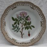 A Royal Copenhagen 'Flora Danica' plate with a pierced rim,