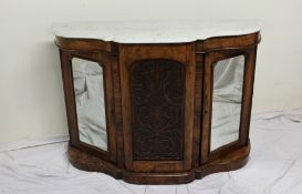 A Victorian walnut credenza,