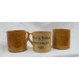 Two Ewenny Pottery mugs,