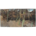 Kenneth Long A woodland scene Oil on canvas 61 x 122cm