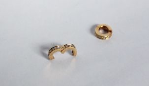A pair of 18ct yellow gold and diamond removable roundels set with eight 0.