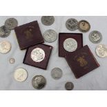 Two Festival of Britain crowns together with assorted crowns and other coins